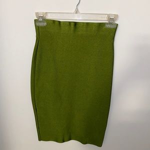 Dark Lime Green Bandage Skirt